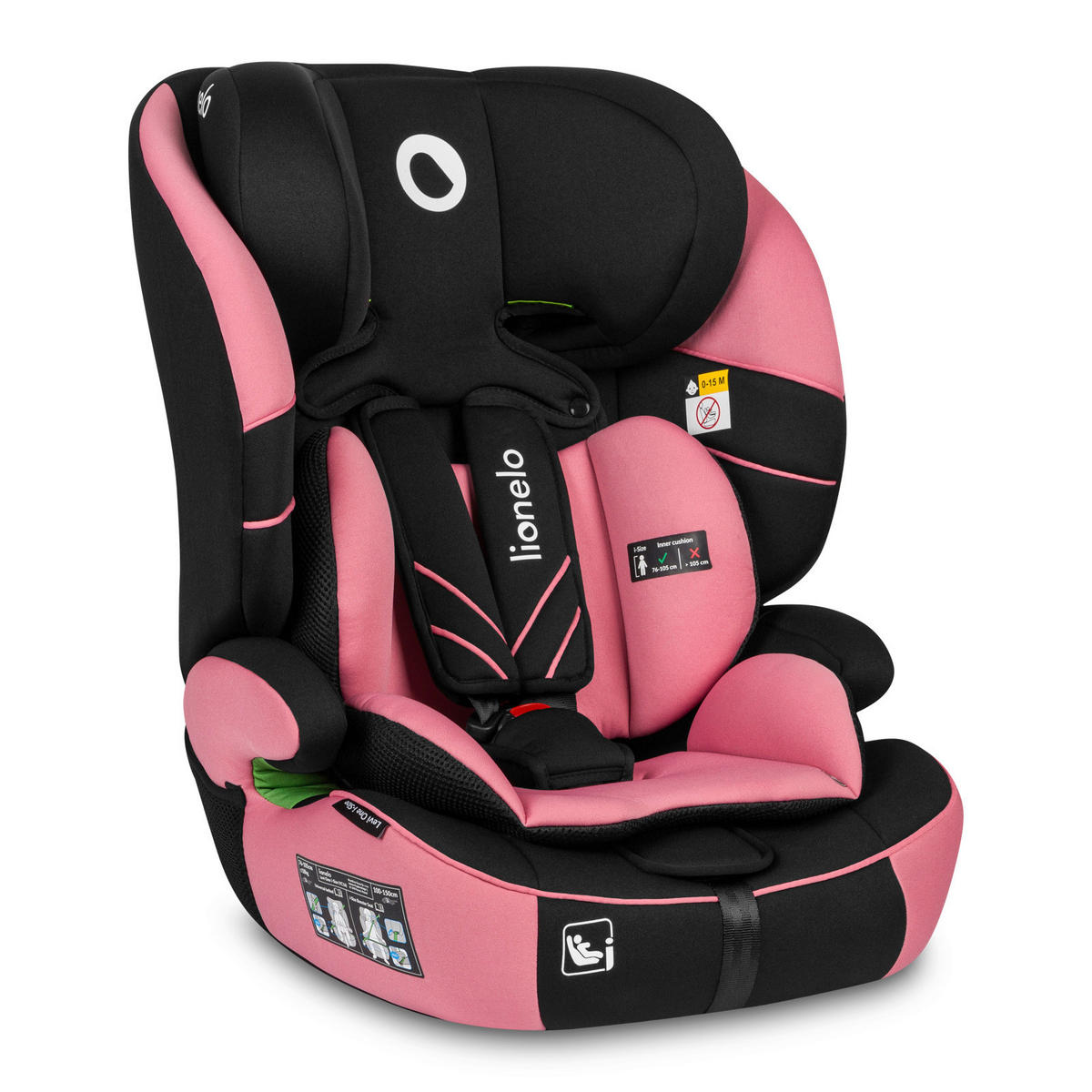 KINDERAUTOSITZ Levi One i-Size  - Pink/Schwarz, Basics, Kunststoff/Textil (52/46.5/58cm) - Lionelo