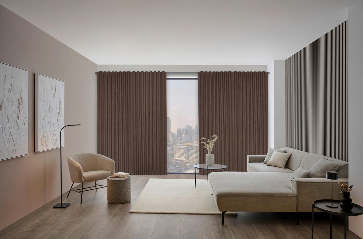 FERTIGVORHANG  Verdunkelung  135/245 cm   - Braun, KONVENTIONELL, Textil (135/245cm) - Dieter Knoll