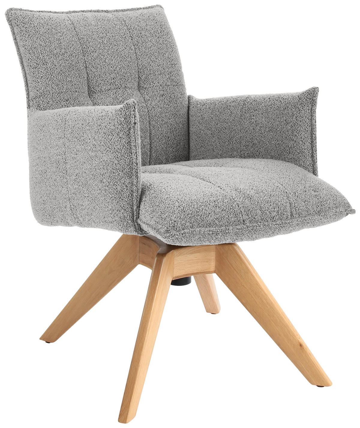 ARMLEHNSTUHL  in Webstoff  - Eichefarben/Hellgrau, Design, Holz/Textil (57/86/65cm) - Valnatura