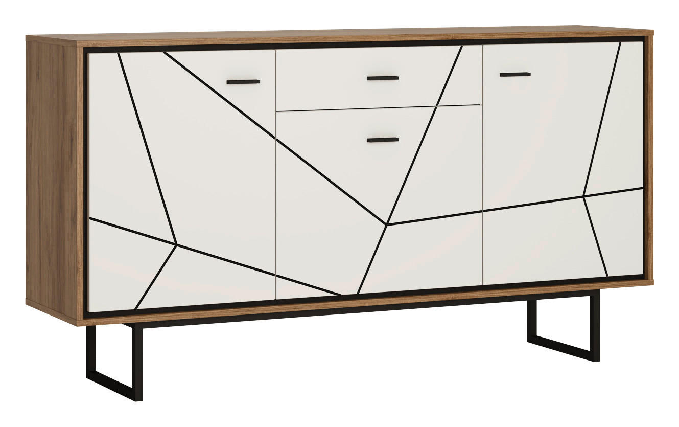 Kommode Brolo Catania Eiche/schwarz B: 167cm