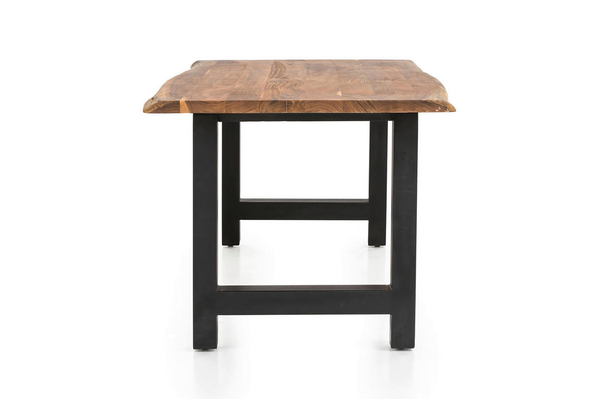 ESSTISCH in Holz 140/80/76,5 cm  - Schwarz/Naturfarben, MODERN, Holz/Metall (140/80/76,5cm) - Livetastic