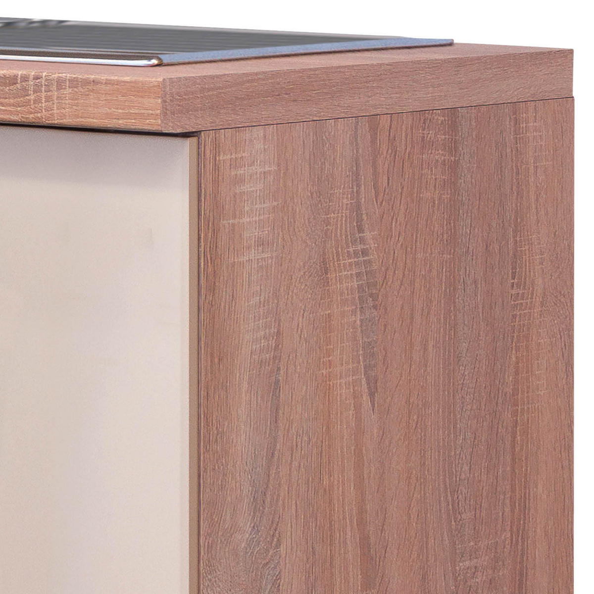 SPÜLENUNTERSCHRANK 100/86/60 cm  in Kaschmir  - Kaschmir/Edelstahlfarben, MODERN, Holzwerkstoff/Metall (100/86/60cm) - FlexWell