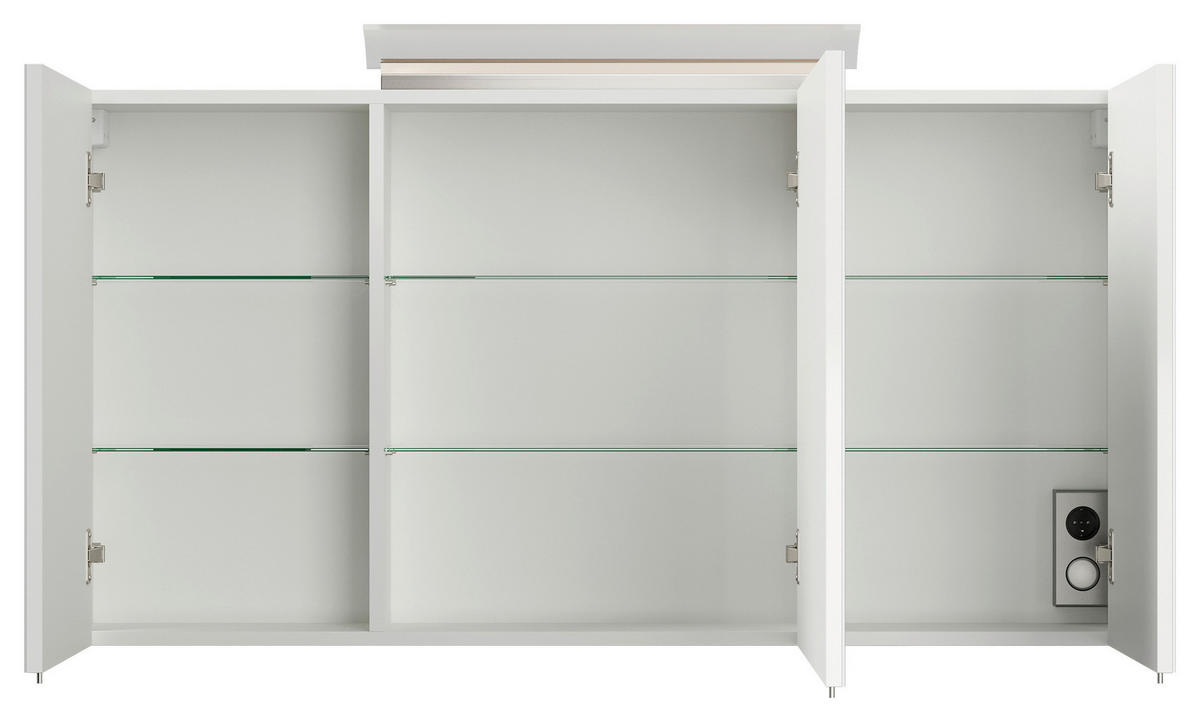 BADEZIMMER 3-teilig  in 120 cm  - Weiß Hochglanz/Weiß, Basics, Holzwerkstoff/Stein (120cm) - MID.YOU