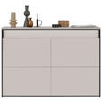 GARDEROBE 4-teilig  in 180/190/24,3 cm  - Beige/Schwarz, KONVENTIONELL, Glas/Holzwerkstoff (180/190/24,3cm) - Voleo