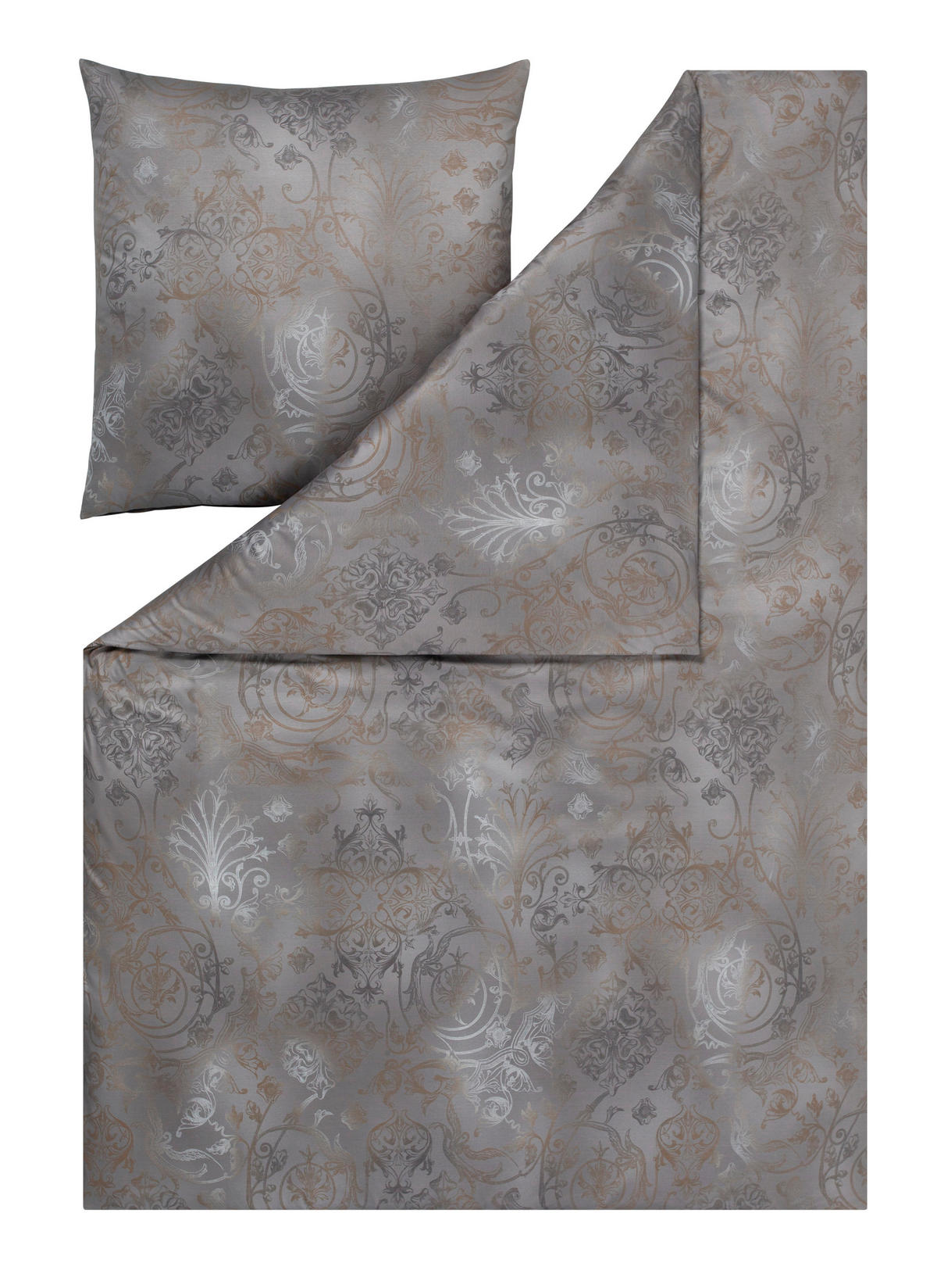 BETTWÄSCHE Atelier Satin 135/200 cm  - Grau, Design, Textil (135/200cm) - Estella