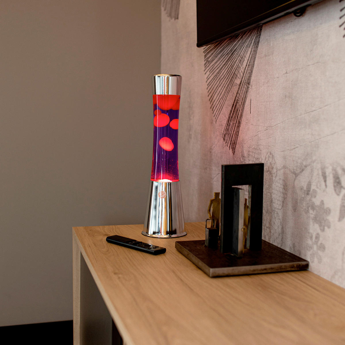 LAVALEUCHTE - Hellrot/Violett, Basics, Glas/Metall (11.2/11.2/40cm)