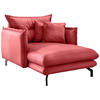 XXL-SESSEL Lederlook Rot    - Rot/Schwarz, MODERN, Textil/Metall (111/101/167cm) - Livetastic
