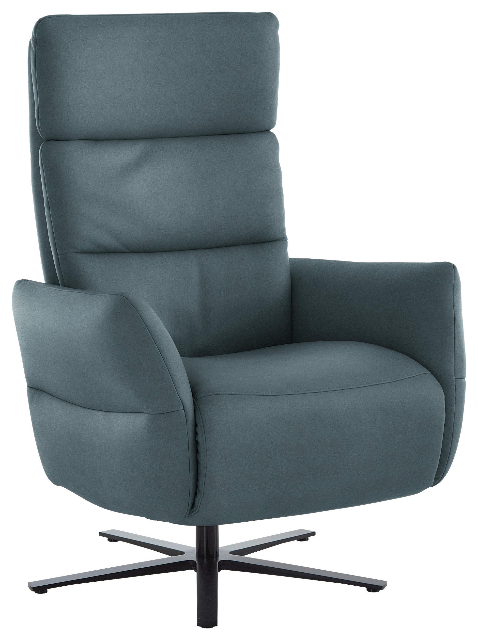 RELAXSESSEL in Leder Blaugrau  - Blaugrau/Schwarz, Design, Leder/Metall (82/119/85cm) - Dieter Knoll