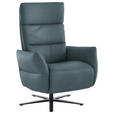 RELAXSESSEL in Leder Blaugrau  - Blaugrau/Schwarz, Design, Leder/Metall (82/119/85cm) - Dieter Knoll