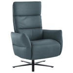 RELAXSESSEL in Leder Blaugrau  - Blaugrau/Schwarz, Design, Leder/Metall (82/119/85cm) - Dieter Knoll