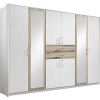 ORMAR ZA ODJEĆU bijela, boje hrasta   - bijela/boje hrasta, Design, staklo/drvni materijal (270/208/58cm) - Hom`in