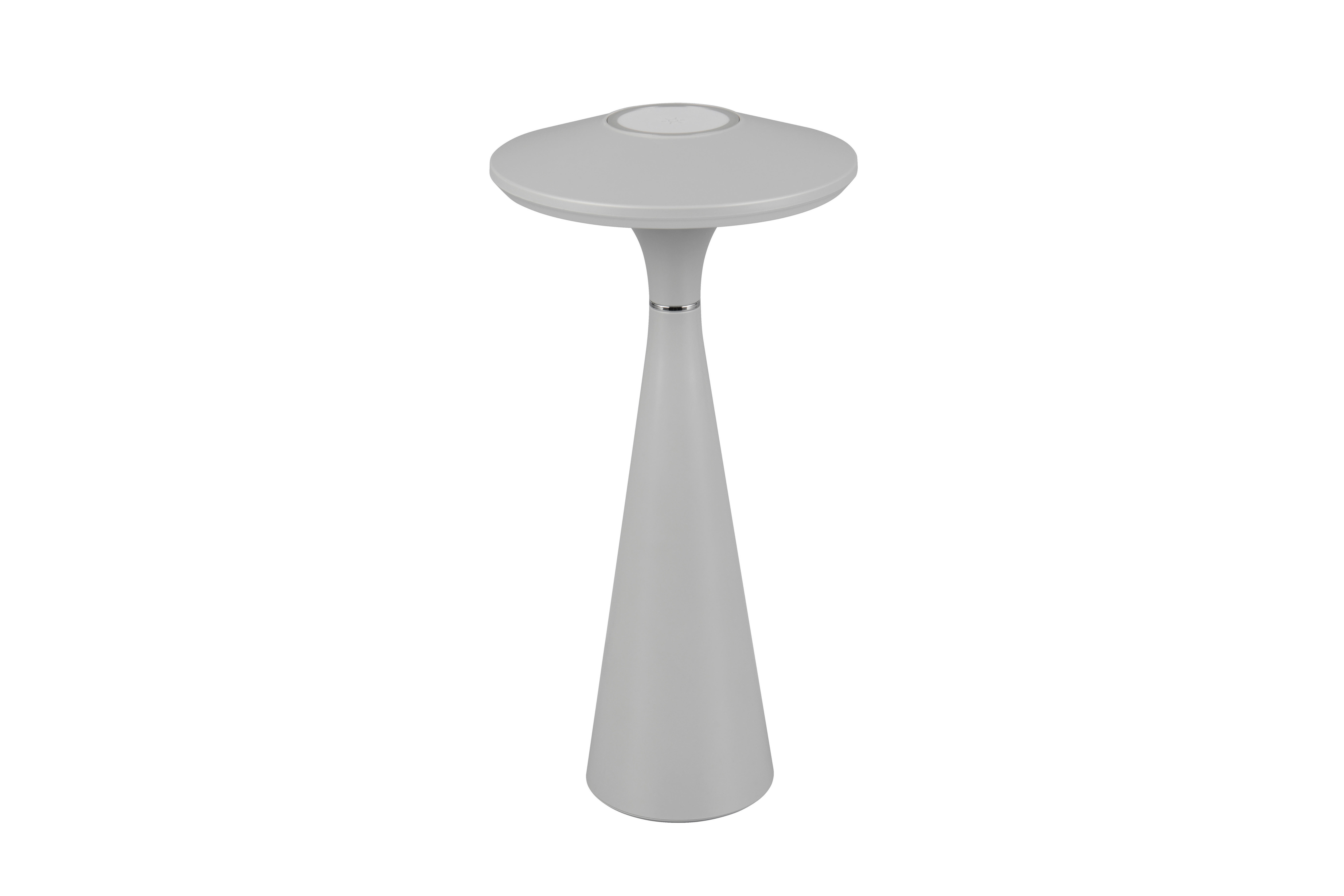 AKKU-TISCHLEUCHTE - Grau, Design, Kunststoff (14/28,5cm)