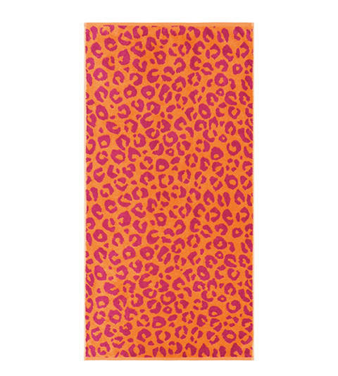 DUSCHTUCH Leo 80/150 cm  - Pink/Orange, Design, Textil (80/150cm) - Cawoe
