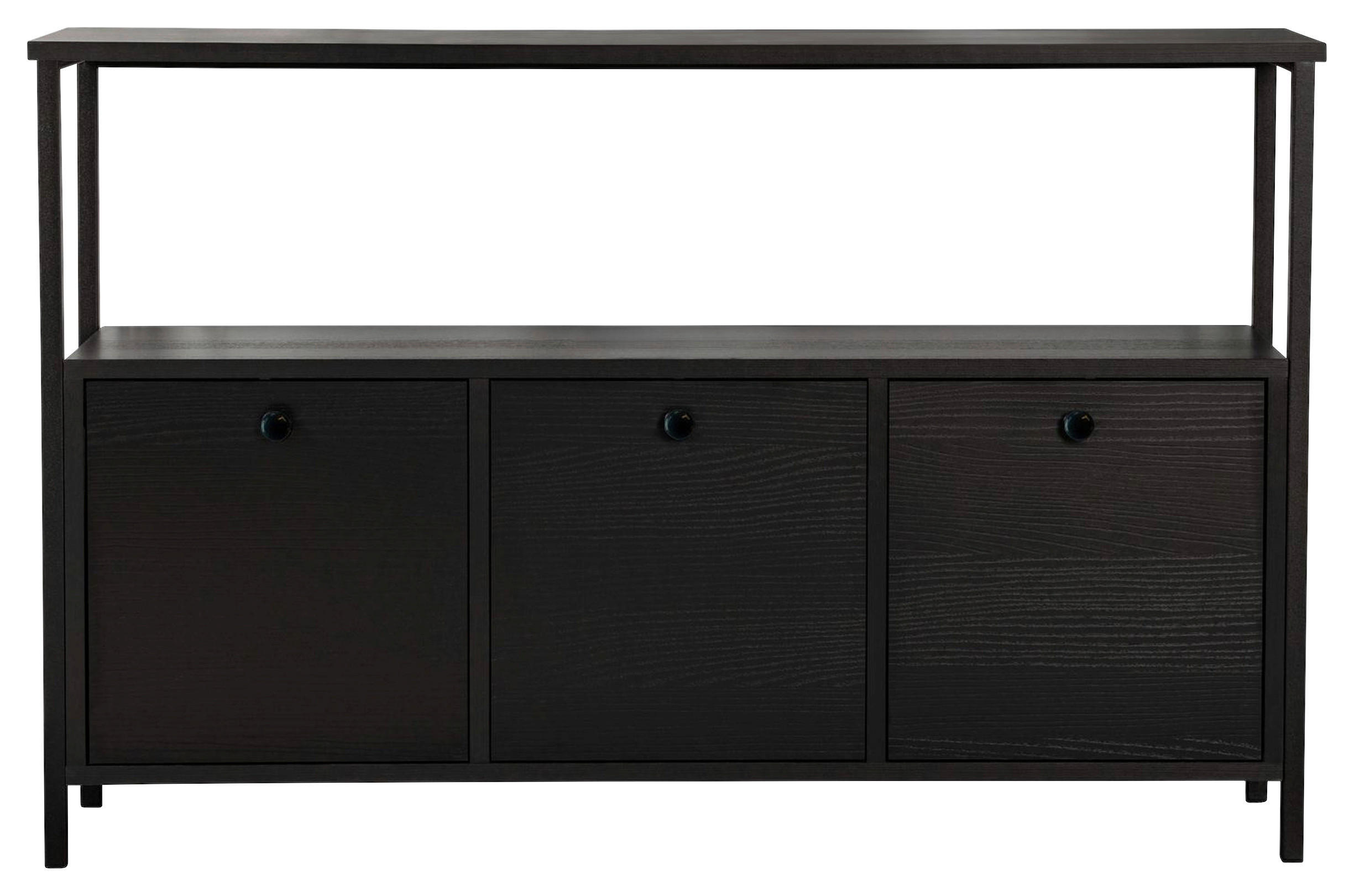 KOMMODE , 120/77/30 cm,  - Schwarz, MODERN, Holzwerkstoff (120/77/30cm) - MID.YOU