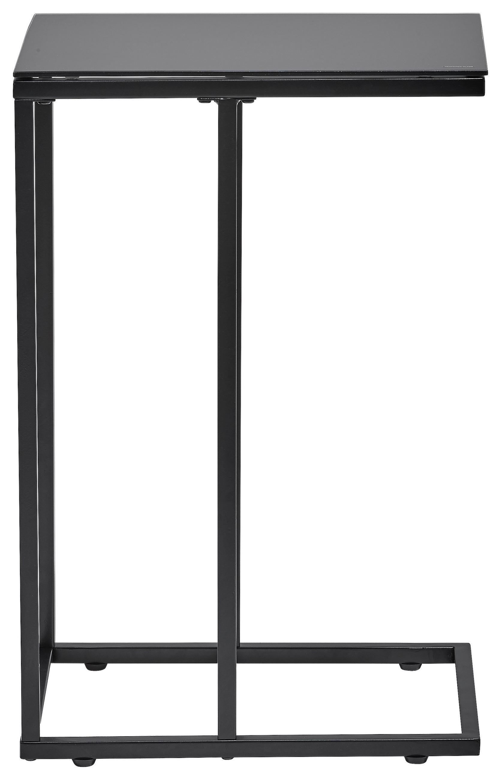 BEISTELLTISCH 40/30/60 cm Schwarz rechteckig  - Schwarz, Design, Glas/Metall (40/30/60cm) - Carryhome