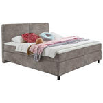 BOXSPRINGBETT 160/200 cm  in Hellgrau  - Hellgrau/Schwarz, KONVENTIONELL, Kunststoff/Textil (160/200cm) - Hom`in
