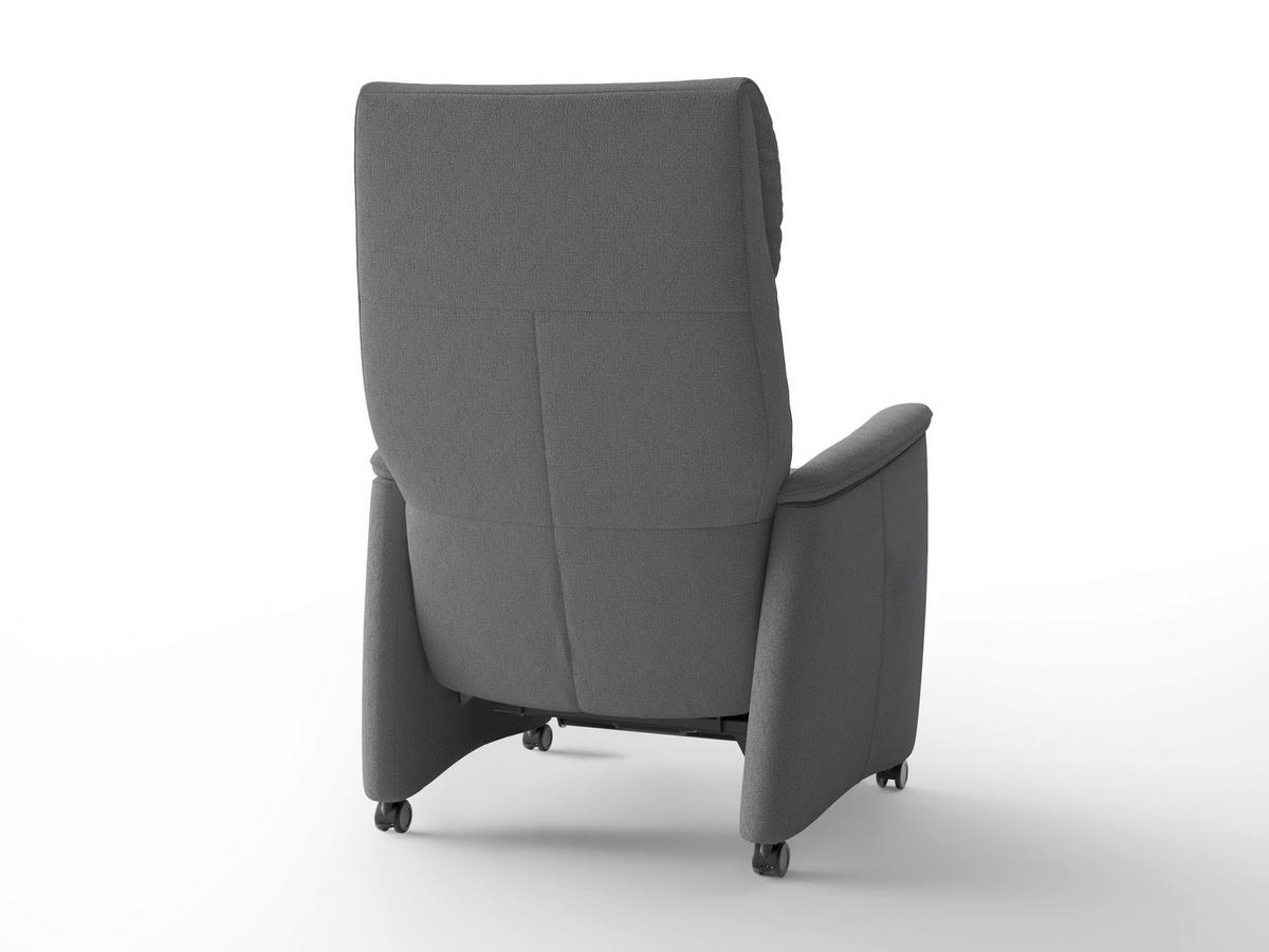 RELAXSESSEL TV CREMONA COMFORT E L3 Flachgewebe Kopfteilverstellung, Fußteilverstellung, Rücken echt    - Schwarz/Grau, Basics, Kunststoff/Textil (76/114/84cm) - Sit & More
