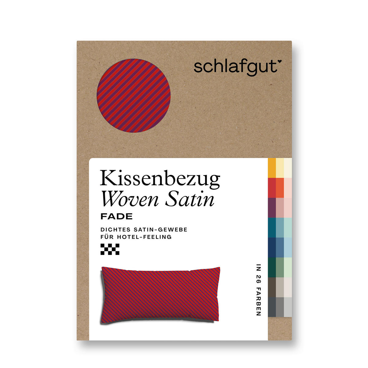 KOPFKISSENBEZUG WOVEN SATIN FADE 40/80 cm  - Lila/Rot, Basics, Textil (40/80cm) - Schlafgut