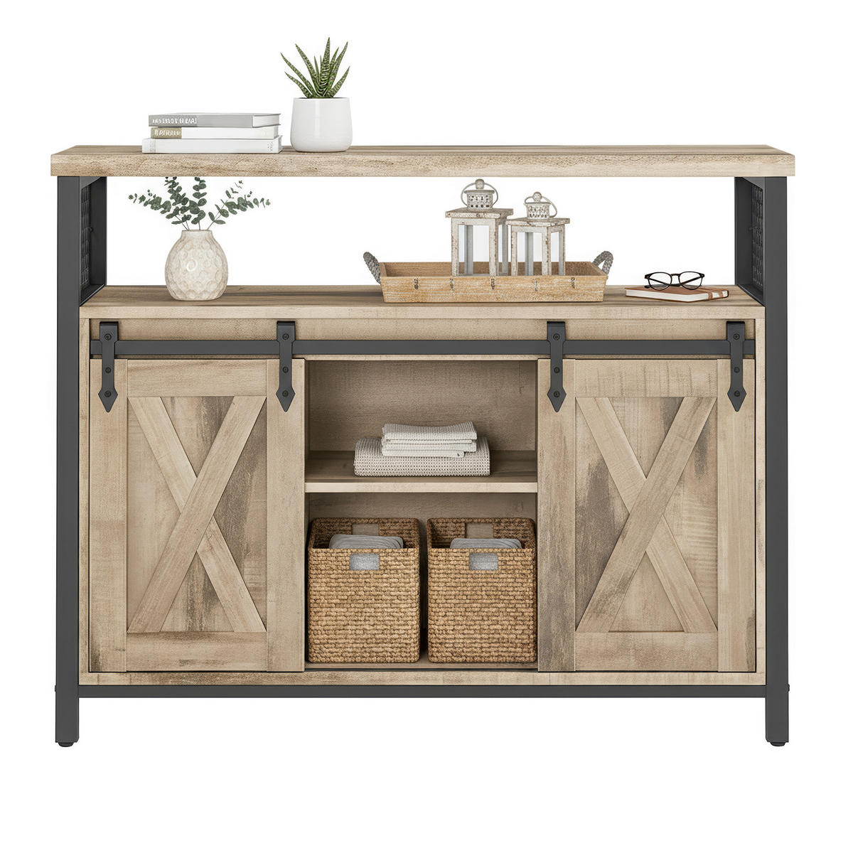 KOMMODE  in 100/80/33 cm  - Schwarz/Braun, Trend, Holzwerkstoff/Kunststoff (100/80/33cm) - Boxxx