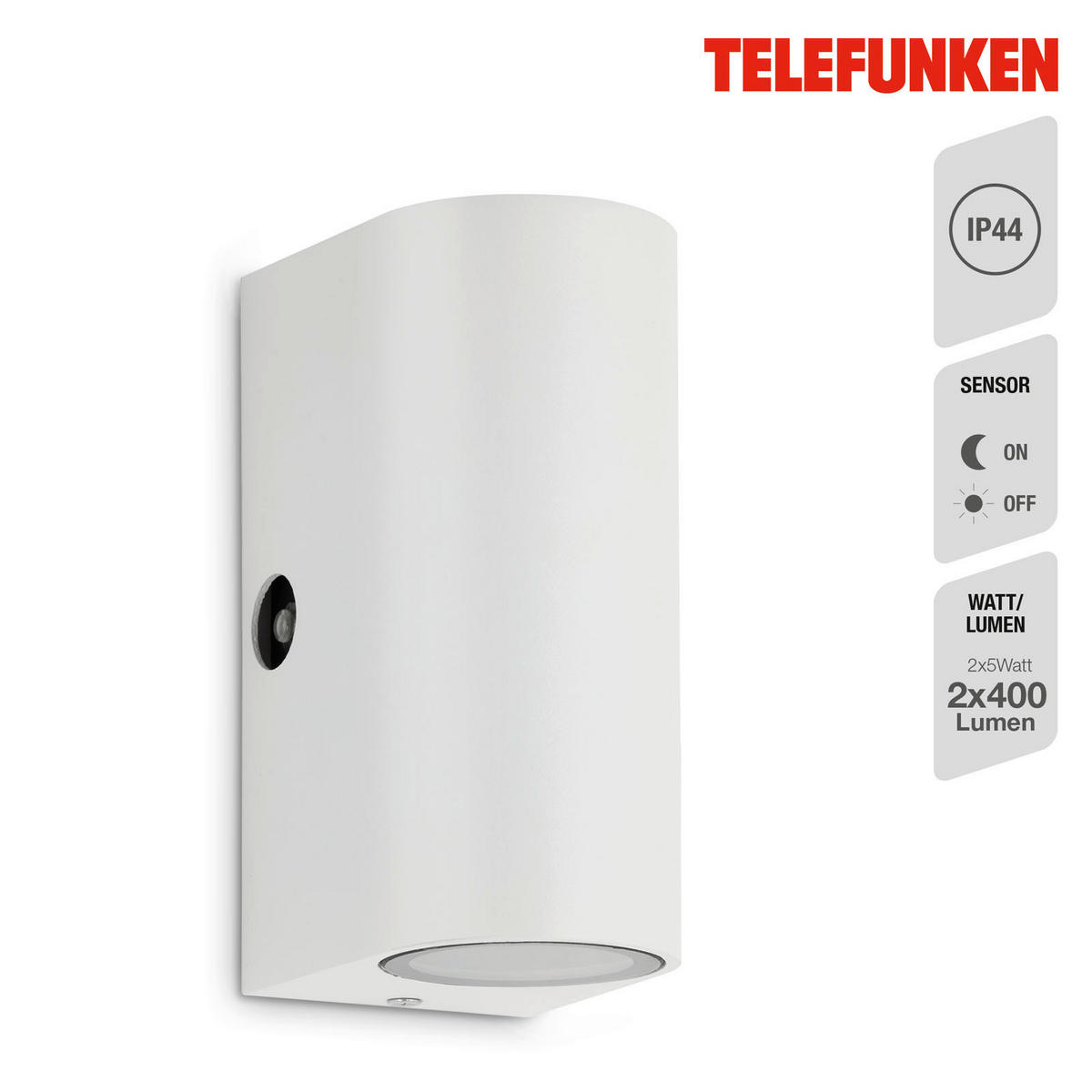 ZUNANJA STENSKA SVETILKA     15,1/6,7/9,2 cm          - bela, Basics, kovina (15,1/6,7/9,2cm)