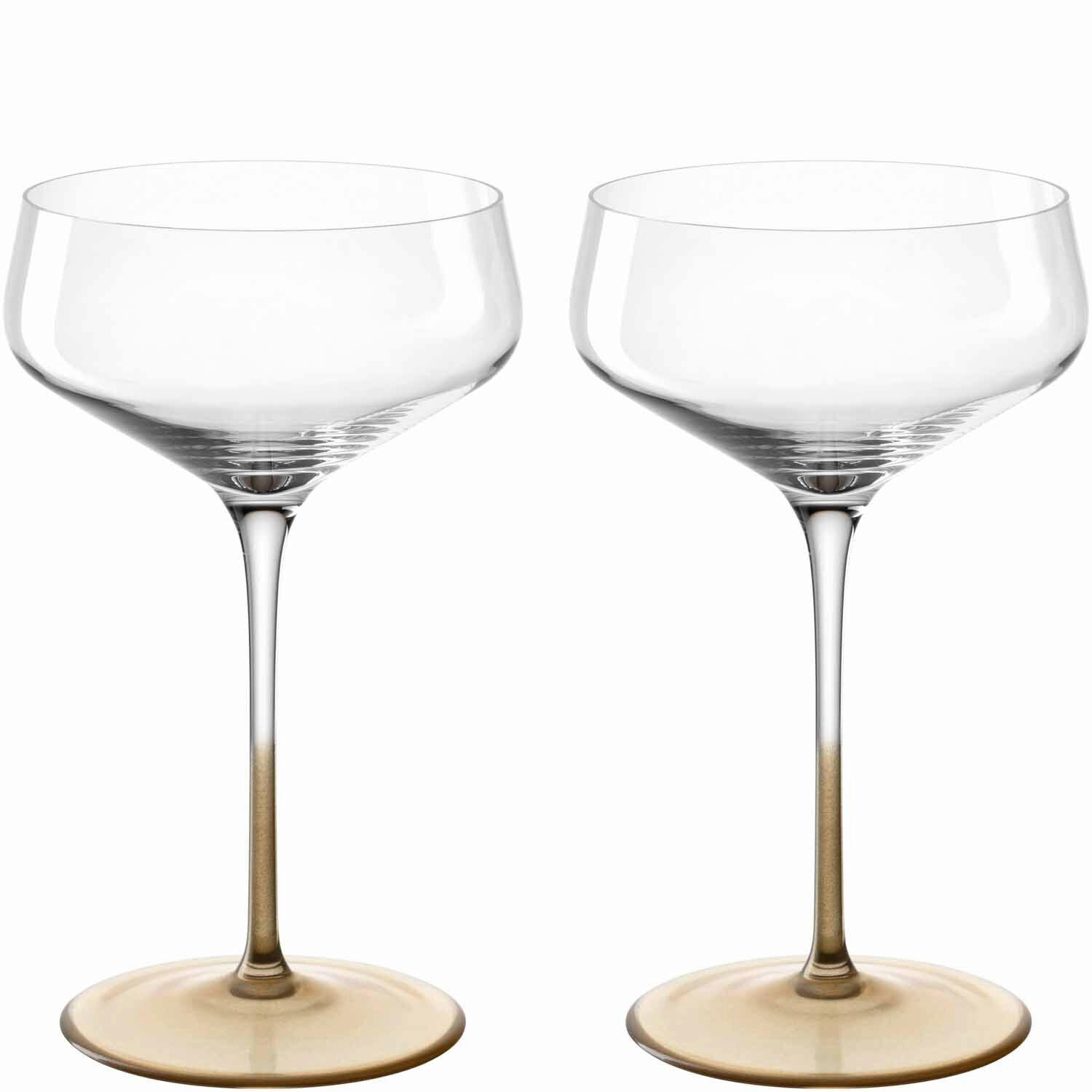 CHAMPAGNERGLAS 350 ml 2-teilig  - Klar/Goldfarben, Basics, Glas (20,5/18/10,5cm) - Leonardo