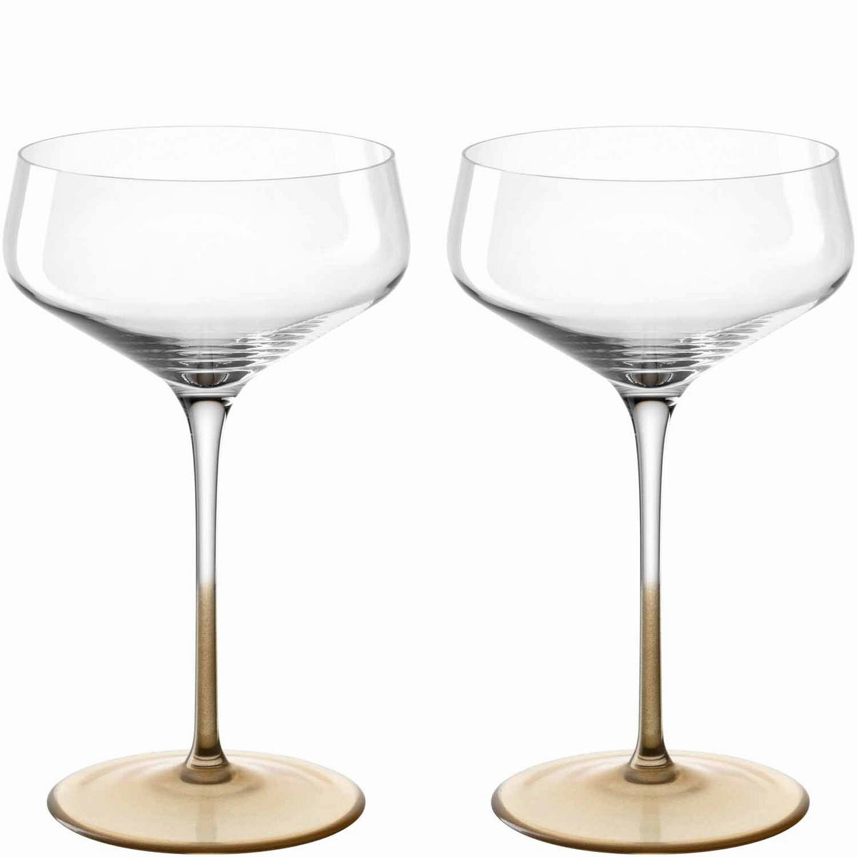 CHAMPAGNERGLAS 350 ml 2-teilig  - Klar/Goldfarben, Basics, Glas (20,5/18/10,5cm) - Leonardo