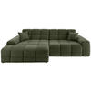 ECKSOFA in Bouclé Dunkelgrün  - Dunkelgrün/Schwarz, Modern, Kunststoff/Textil (152/301cm) - Livetastic