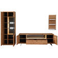 WOHNWAND 3-teilig  in Eichefarben  320/209/50 cm  - Eichefarben/Anthrazit, Natur, Glas/Holz (320/209/50cm) - Linea Natura