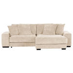 ECKSOFA in Flachgewebe Beige  280/190 cm  - Beige/Schwarz, KONVENTIONELL, Holz/Textil (280/190cm) - Carryhome