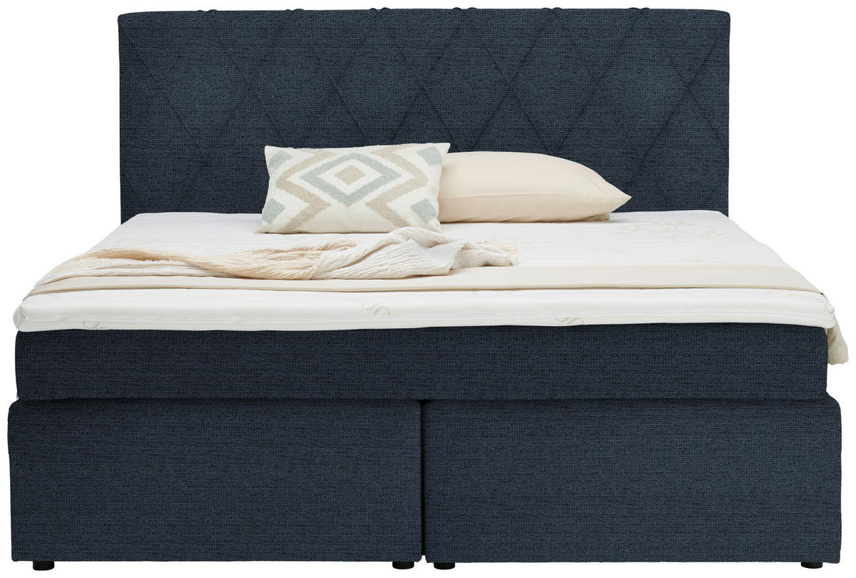 BOXSPRINGBETT 160/200 cm  in Blau  - Blau/Schwarz, Design, Holzwerkstoff/Kunststoff (160/200cm) - Xora