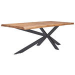 ESSTISCH in Holz, Metall 200/100/76 cm   - Schwarz/Akaziefarben, ROMANTIK / LANDHAUS, Holz/Metall (200/100/76cm) - Landscape