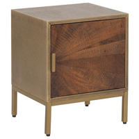 ÉJJELISZEKRÉNY aranyszínű, sárgarézszínű  - natúr színű/sárgarézszínű, Modern, faalapú anyag/fa (40/50/35cm) - MID.YOU