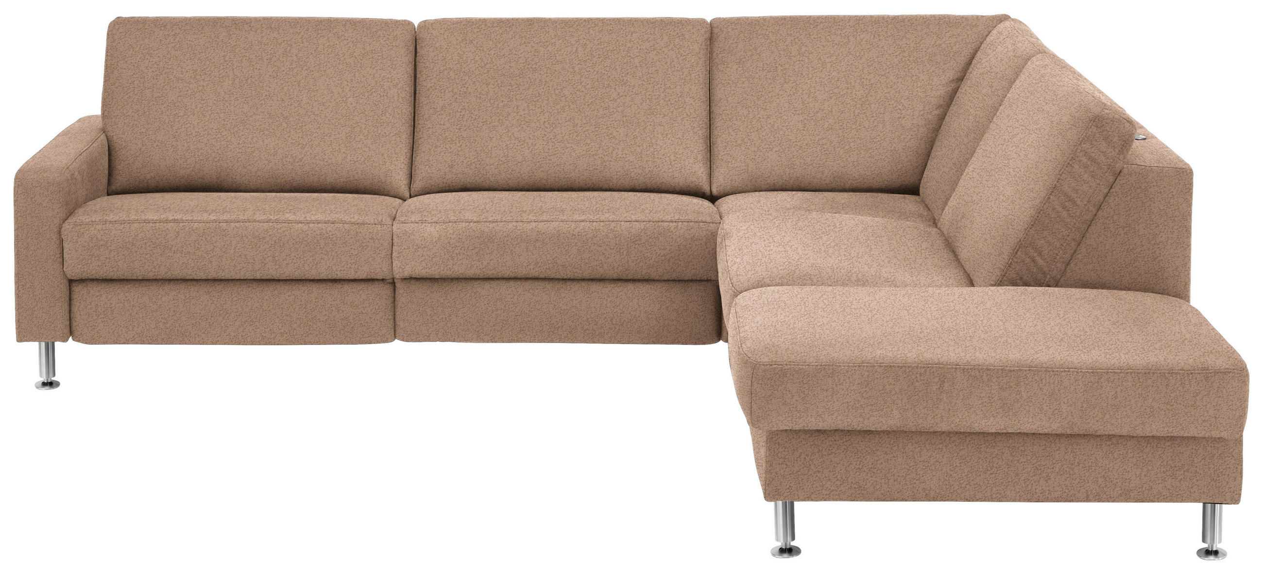 ECKSOFA in Mikrofaser Sandfarben  - Sandfarben/Alufarben, Design, Textil/Metall (275/242cm) - Dieter Knoll