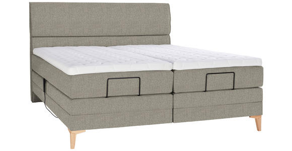 BOXSPRINGBETT 180/200 cm  in Greige  - Greige/Eichefarben, KONVENTIONELL, Holz/Textil (180/200cm) - Voleo