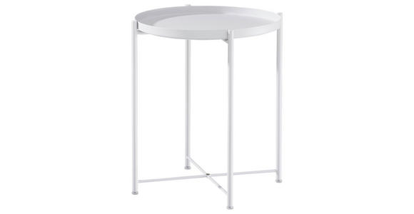 BEISTELLTISCH in Metall 47,5/47,5/53 cm - Weiß, Basics, Metall (47,5/47,5/53cm) - Carryhome