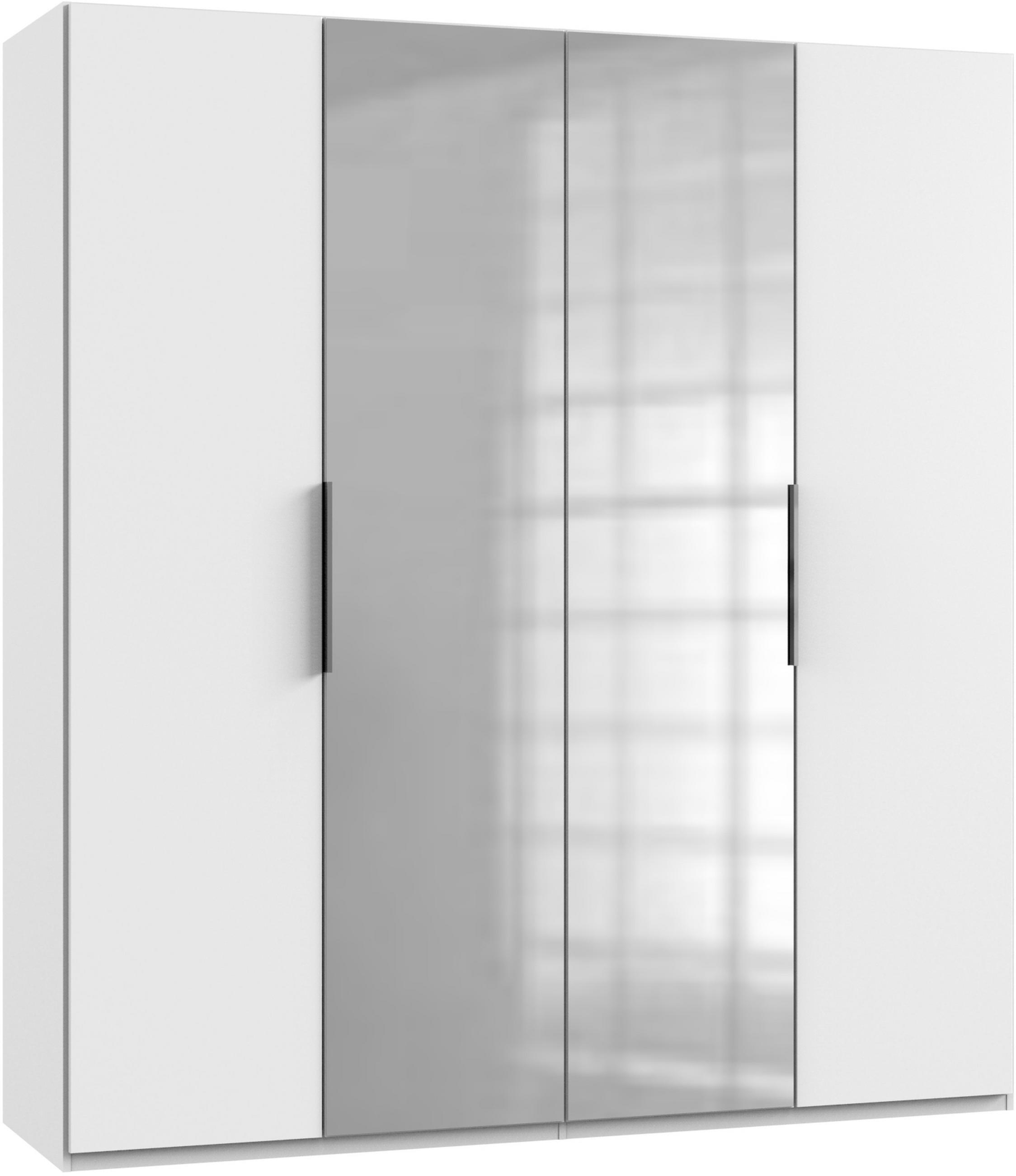 DREHTÜRENSCHRANK in Weiss  - Chromfarben/Weiss, Modern, Holzwerkstoff (200/216/58cm) - MID.YOU