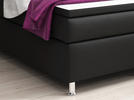 BOXSPRINGBETT 180/200 cm  in Schwarz  - Silberfarben/Schwarz, KONVENTIONELL, Leder/Textil (180/200cm) - MID.YOU
