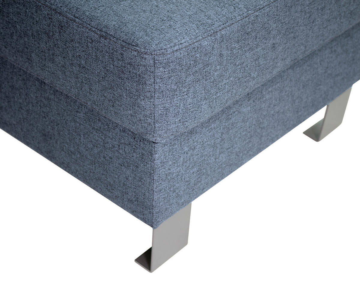 HOCKER Webstoff Grau  - Silberfarben/Grau, Design, Textil/Metall (62/41/62cm) - Xora