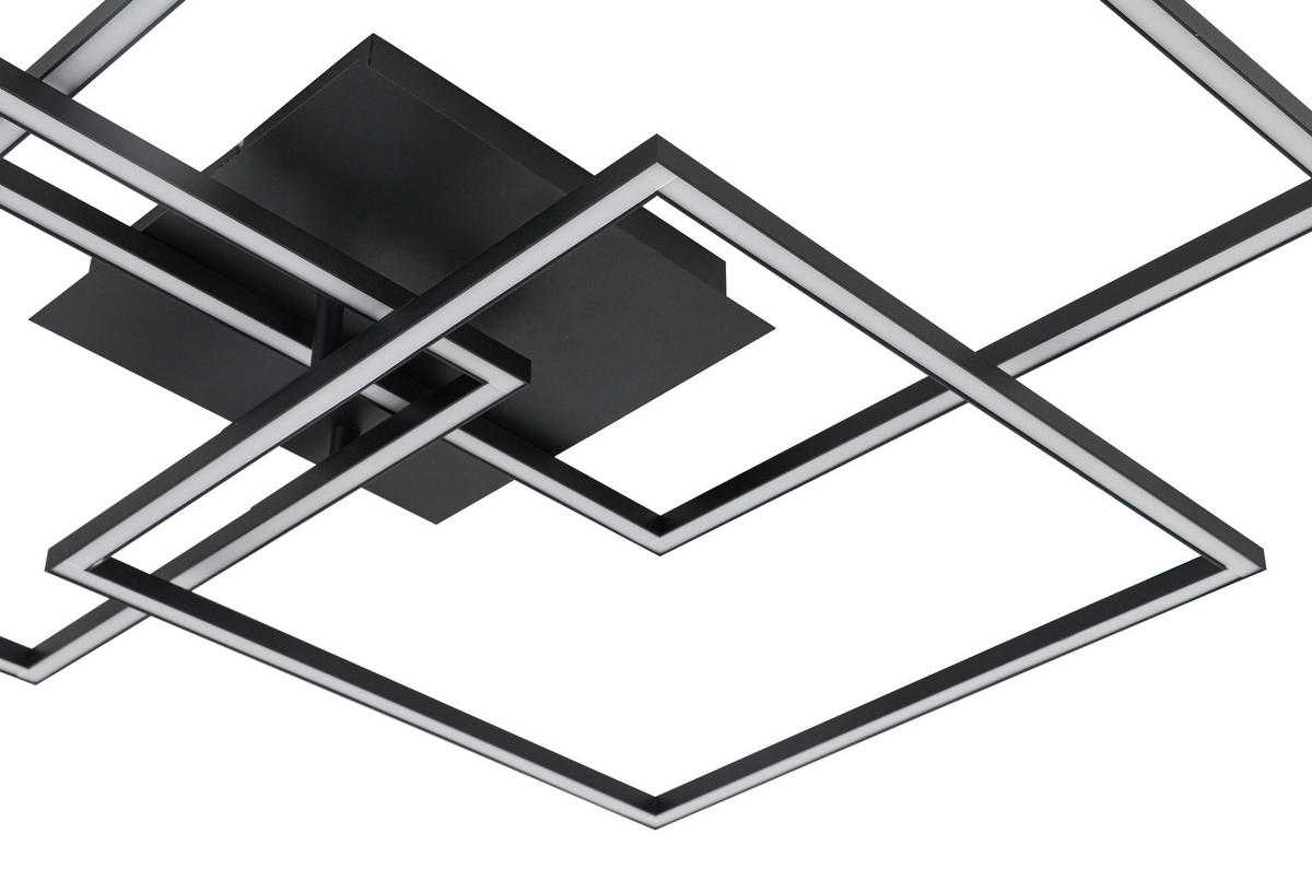 LED PLAFONJERA  - bela/crna, Trendi, metal/plastika (70/70/9cm) - Novel