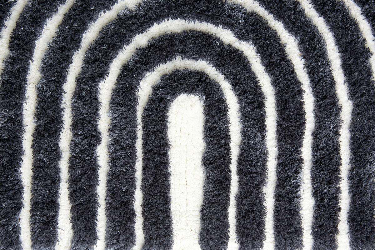 BADTEPPICH Barbados Schwarz, Weiß 60/90 cm  - Schwarz/Weiß, Basics, Textil (60/90cm) - Schöner Wohnen