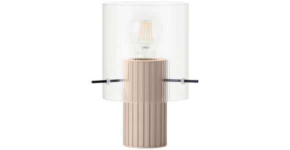 TISCHLEUCHTE 14/22 cm  - Transparent/Beige, KONVENTIONELL, Glas/Metall (14/22cm) - Dieter Knoll