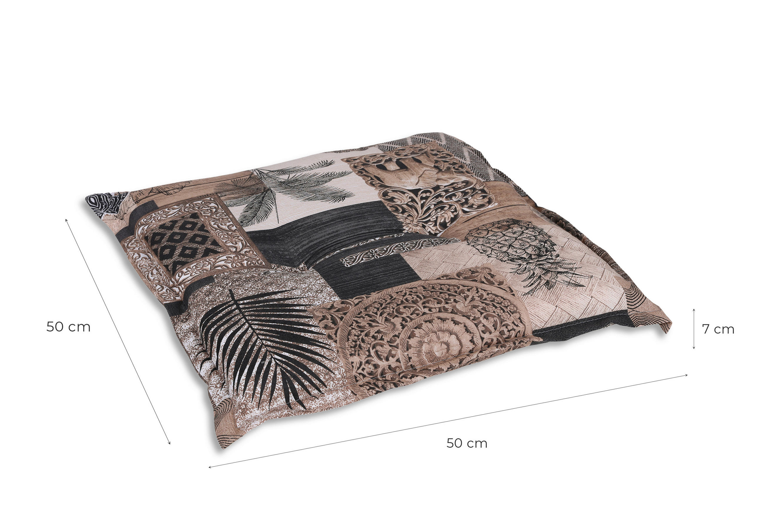 GARTENSITZKISSENSET in Beige Federn  - Beige, Basics, Textil (50/7/50cm)