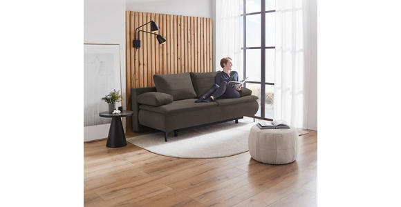 BOXSPRINGSOFA Flachgewebe Braun - Schwarz/Braun, KONVENTIONELL, Textil/Metall (204/93/100cm) - Novel