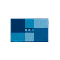 BADEMATTE Blau 50/80 cm  - Blau, Basics, Kunststoff/Textil (50/80cm) - Grund