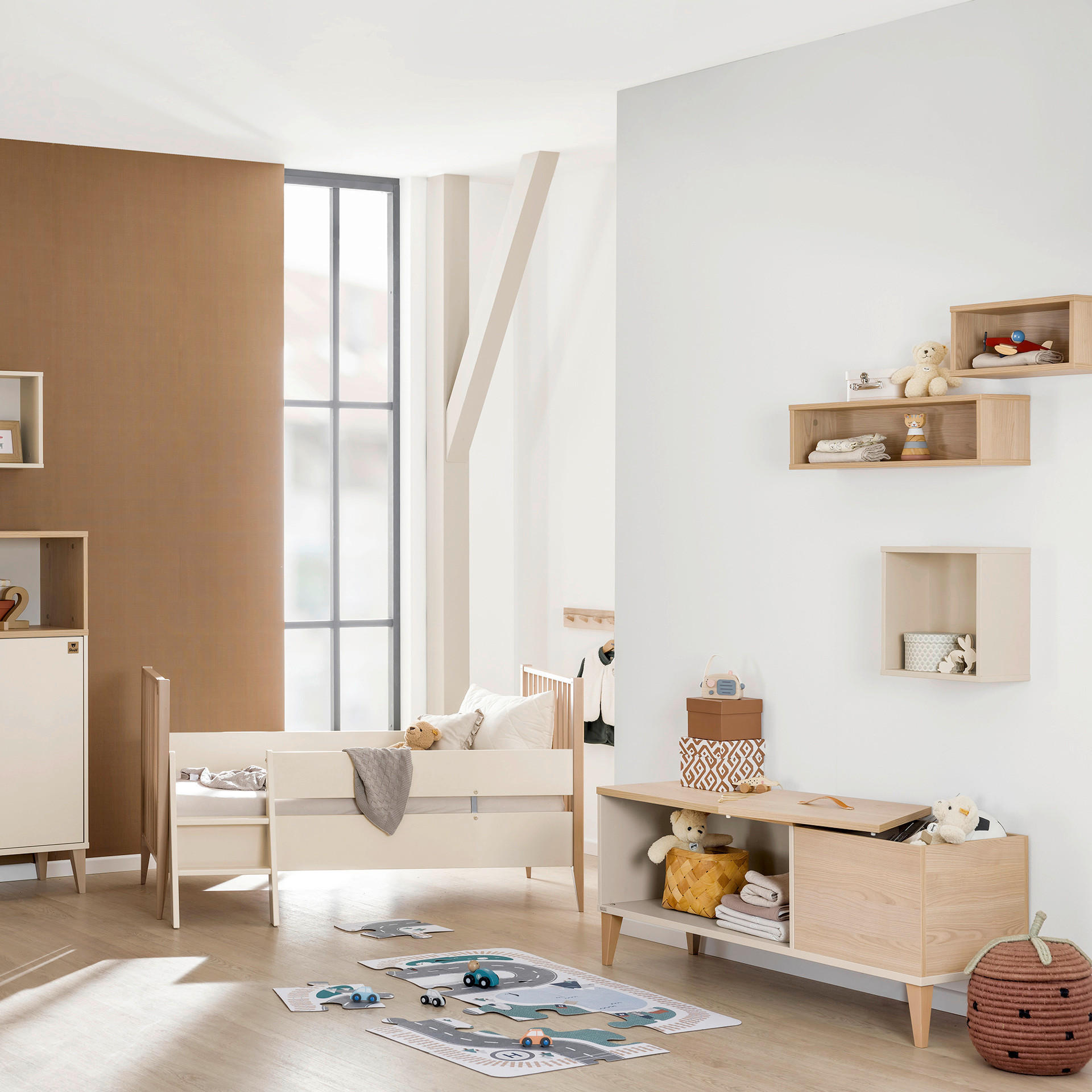 LOWBOARD Mila & Ben  in 129/53,4/40,1 cm  - Beige/Buchefarben, Basics, Holzwerkstoff (129/53,4/40,1cm) - Paidi