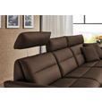 ECKSOFA in Echtleder Braun  300/157 cm  - Schwarz/Braun, Design, Leder/Metall (300/157cm) - Dieter Knoll