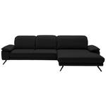 ECKSOFA in Echtleder Schwarz  - Schwarz, Design, Leder/Metall (332/193cm) - Dieter Knoll