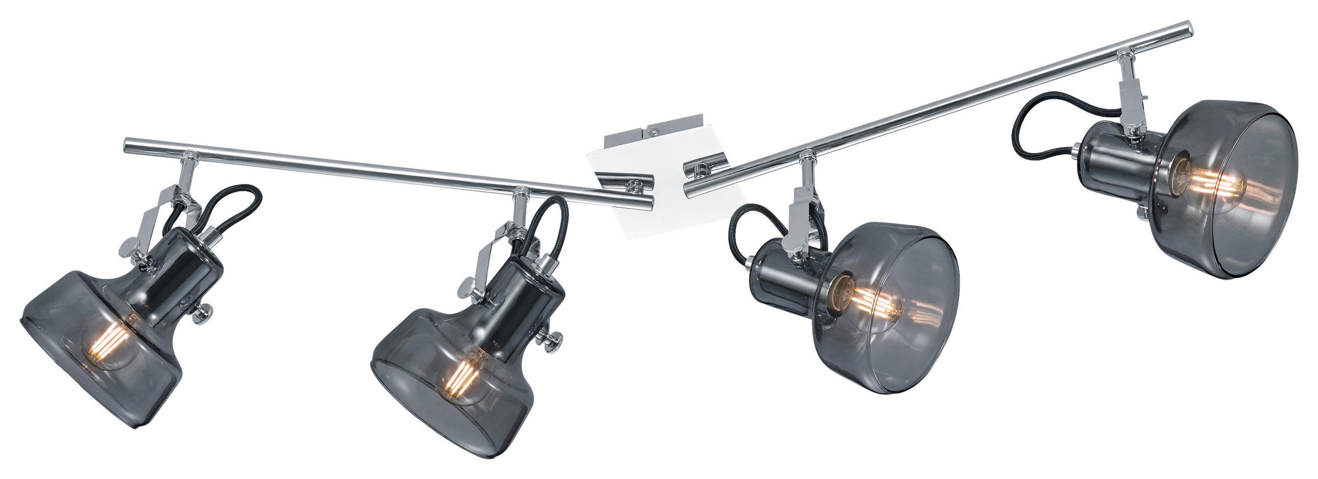 STRAHLER 12,5/22/83 cm   - Chromfarben/Grau, LIFESTYLE, Glas/Metall (12,5/22/83cm)