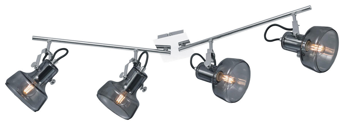 STRAHLER 12,5/22/83 cm   - Chromfarben/Grau, LIFESTYLE, Glas/Metall (12,5/22/83cm)
