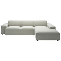 ECKSOFA in Cord Hellgrau  300/189 cm  - Hellgrau/Schwarz, Design, Kunststoff/Textil (300/189cm) - Pure Home Lifestyle